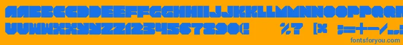 フォントRotorblockChamfer – オレンジの背景に青い文字