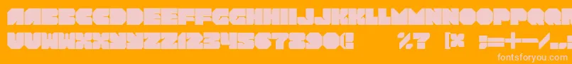 Czcionka RotorblockChamfer – różowe czcionki na pomarańczowym tle