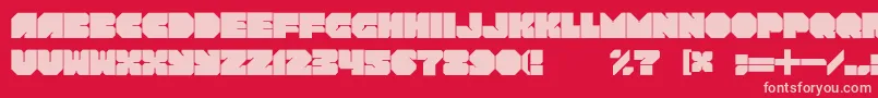 Czcionka RotorblockChamfer – różowe czcionki na czerwonym tle