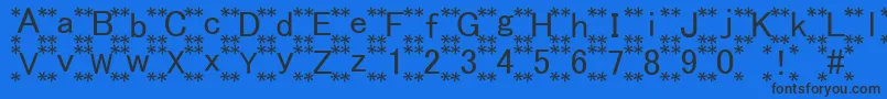 HanaFontフォントについての詳細 フォントHanaFont – 黒い文字の青い背景
