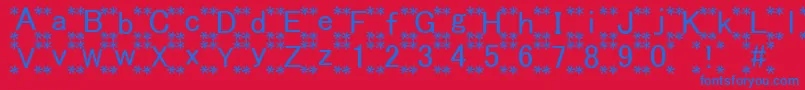 HanaFont Font – Blue Fonts on Red Background