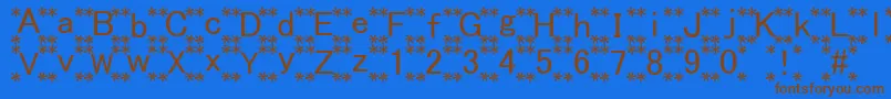 HanaFont Font – Brown Fonts on Blue Background