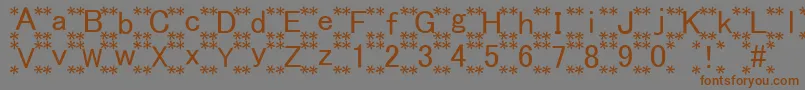 HanaFont-Schriftart – Braune Schriften auf grauem Hintergrund