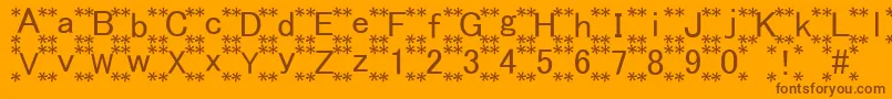 HanaFont Font – Brown Fonts on Orange Background