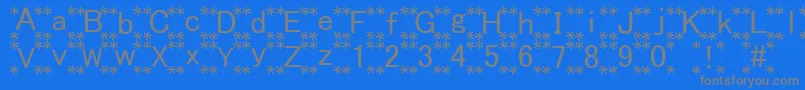 HanaFont Font – Gray Fonts on Blue Background