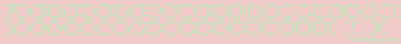 HanaFont Font – Green Fonts on Pink Background