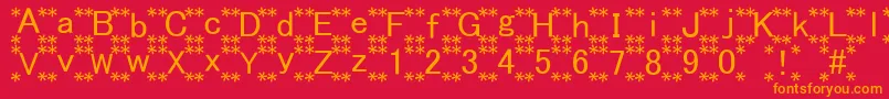 HanaFont Font – Orange Fonts on Red Background