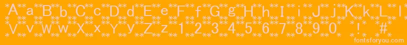 HanaFont-Schriftart – Rosa Schriften auf orangefarbenem Hintergrund