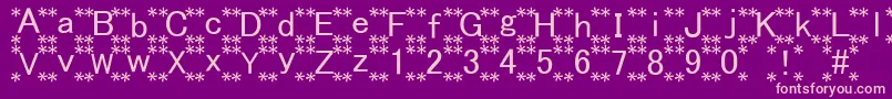 HanaFont Font – Pink Fonts on Purple Background