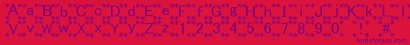 HanaFont Font – Purple Fonts on Red Background