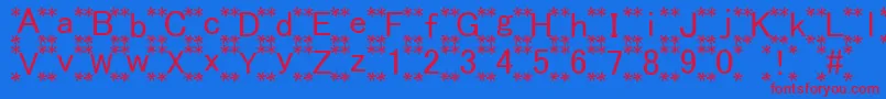 HanaFont Font – Red Fonts on Blue Background