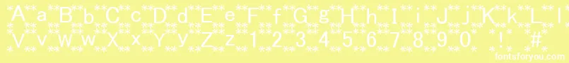 HanaFont Font – White Fonts on Yellow Background