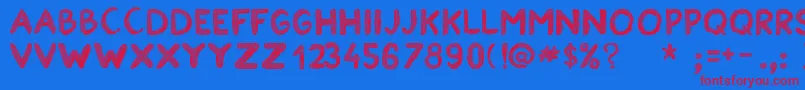 EstancofidaTfb Font – Red Fonts on Blue Background