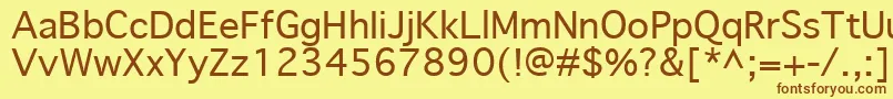 GenevaRegular Font – Brown Fonts on Yellow Background