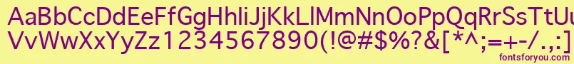GenevaRegular Font – Purple Fonts on Yellow Background