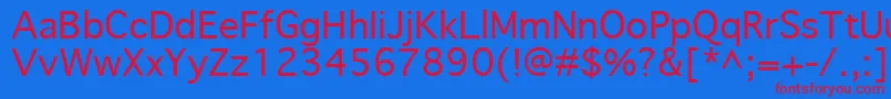 フォントGenevaRegular – 赤い文字の青い背景