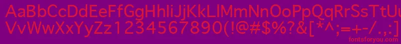 GenevaRegular Font – Red Fonts on Purple Background