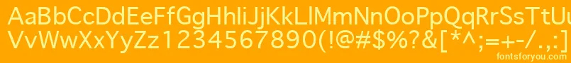 フォントGenevaRegular – オレンジの背景に黄色の文字