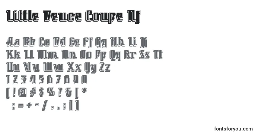A fonte Little Deuce Coupe Nf – alfabeto, números, caracteres especiais