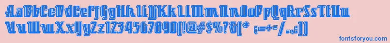 Little Deuce Coupe Nf-Schriftart – Blaue Schriften auf rosa Hintergrund