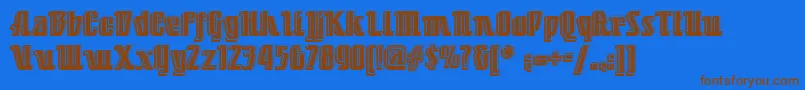 Little Deuce Coupe Nf Font – Brown Fonts on Blue Background