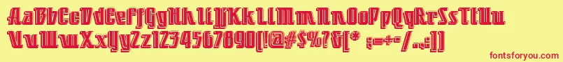 Little Deuce Coupe Nf Font – Red Fonts on Yellow Background