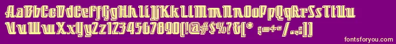 Little Deuce Coupe Nf Font – Yellow Fonts on Purple Background
