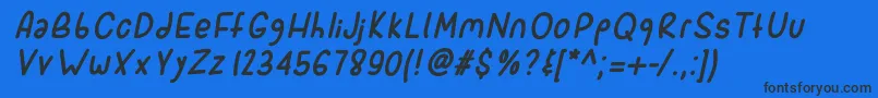 Sporkitalic Font – Black Fonts on Blue Background