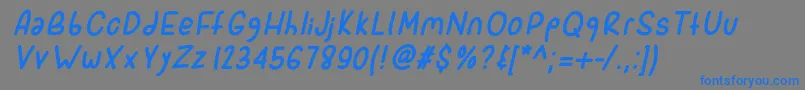 Sporkitalic Font – Blue Fonts on Gray Background
