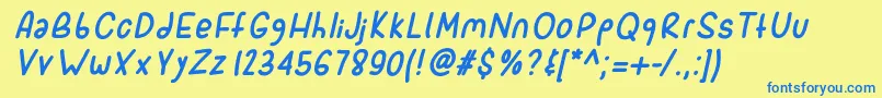 Sporkitalic Font – Blue Fonts on Yellow Background
