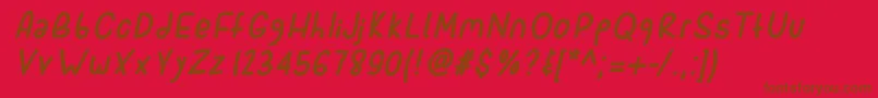 Sporkitalic Font – Brown Fonts on Red Background