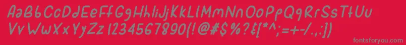 Sporkitalic-Schriftart – Graue Schriften auf rotem Hintergrund