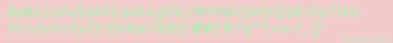 Sporkitalic Font – Green Fonts on Pink Background