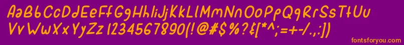 Sporkitalic Font – Orange Fonts on Purple Background