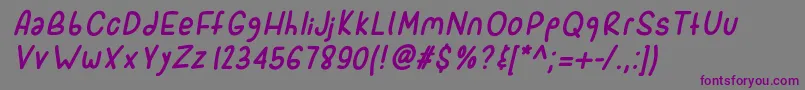 Sporkitalic-Schriftart – Violette Schriften auf grauem Hintergrund