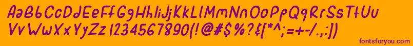 Sporkitalic Font – Purple Fonts on Orange Background