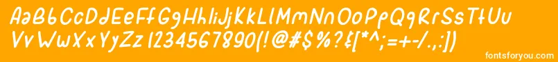 Sporkitalic Font – White Fonts on Orange Background