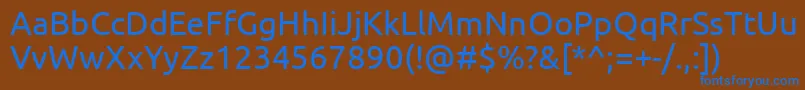 Czcionka Ubuntu – niebieskie czcionki na brązowym tle