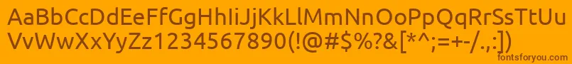 Ubuntu Font – Brown Fonts on Orange Background