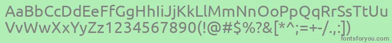 Fonte Ubuntu – fontes cinzas em um fundo verde