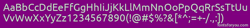 Fonte Ubuntu – fontes verdes em um fundo violeta