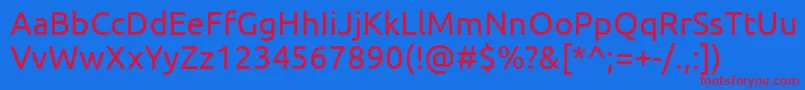 Ubuntu Font – Red Fonts on Blue Background