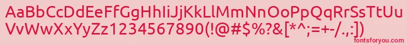 Ubuntu Font – Red Fonts on Pink Background