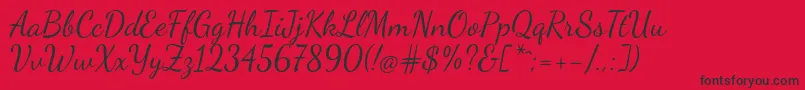 fuente DancingscriptRegular – Fuentes Negras Sobre Fondo Rojo