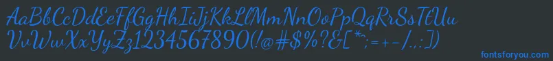 DancingscriptRegular Font – Blue Fonts on Black Background