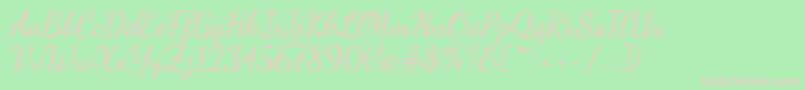 DancingscriptRegular Font – Pink Fonts on Green Background