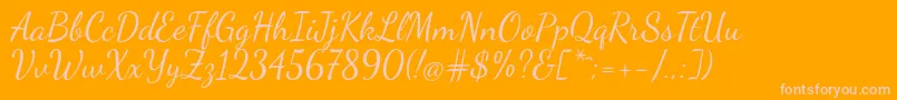 DancingscriptRegular Font – Pink Fonts on Orange Background