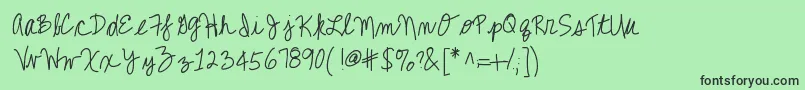 Kbcallme Font – Black Fonts on Green Background