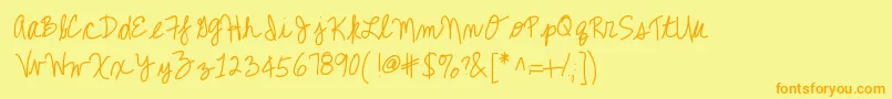 Kbcallme Font – Orange Fonts on Yellow Background