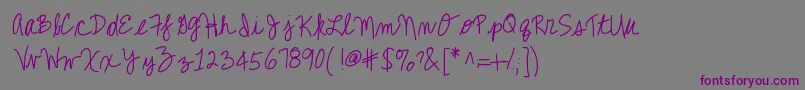 Kbcallme-Schriftart – Violette Schriften auf grauem Hintergrund